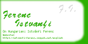 ferenc istvanfi business card