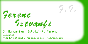 ferenc istvanfi business card